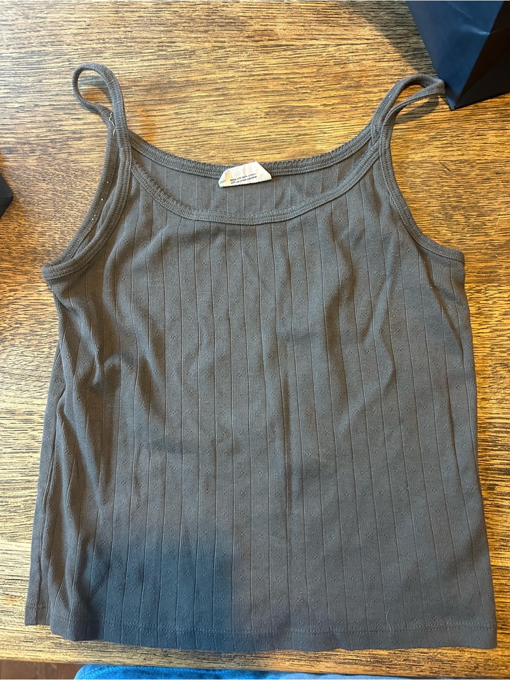 GAP Black Ribbed Spaghetti Strap Camisole